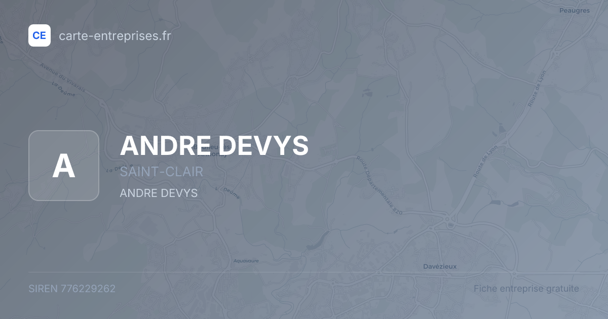 ANDRE DEVYS — 776229262 — fiche entreprise