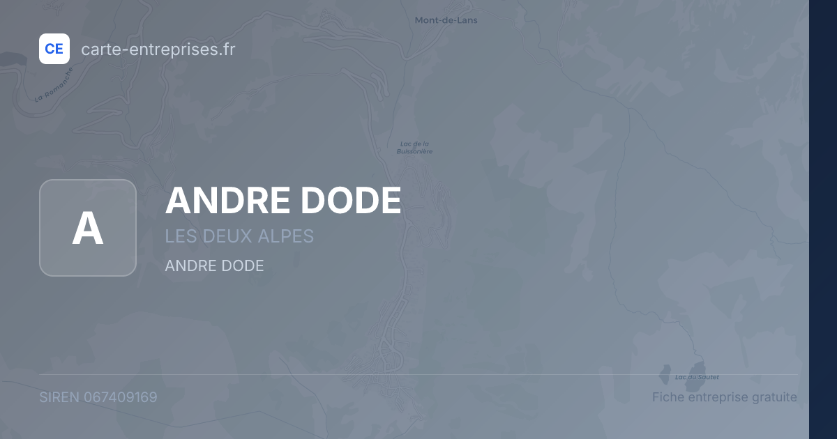 ANDRE DODE — 067409169 — fiche entreprise
