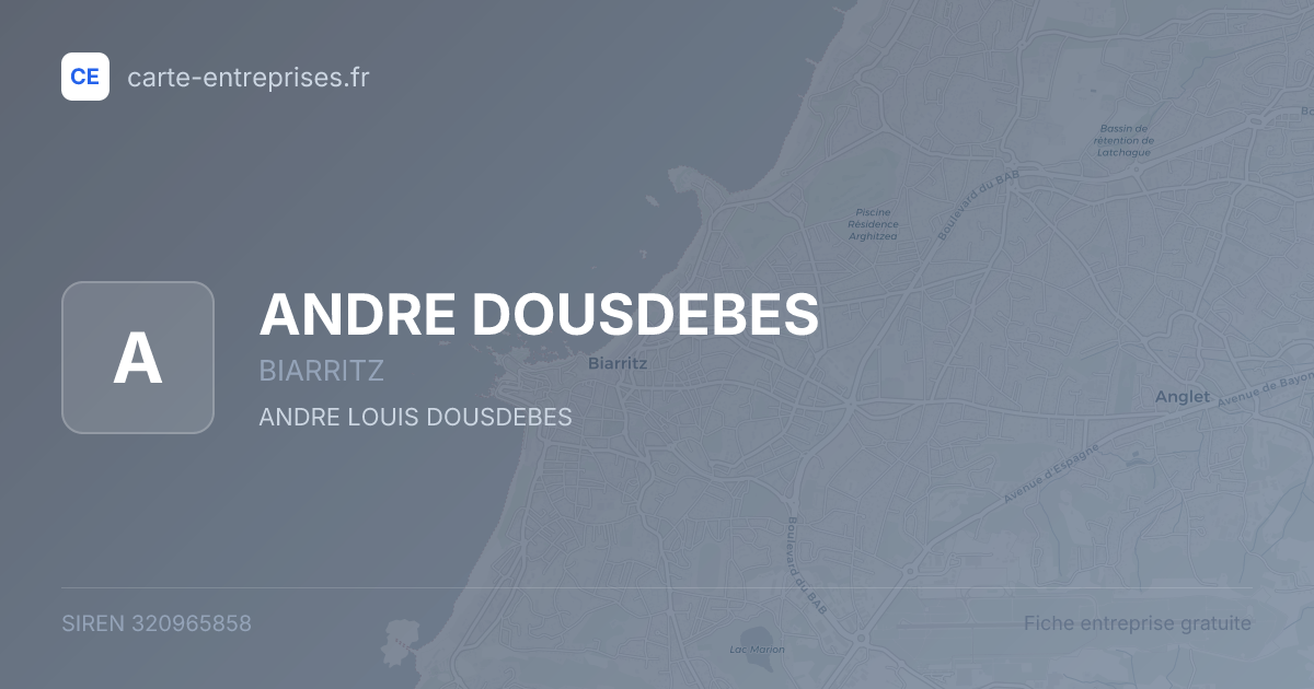 ANDRE DOUSDEBES — 320965858 — fiche entreprise