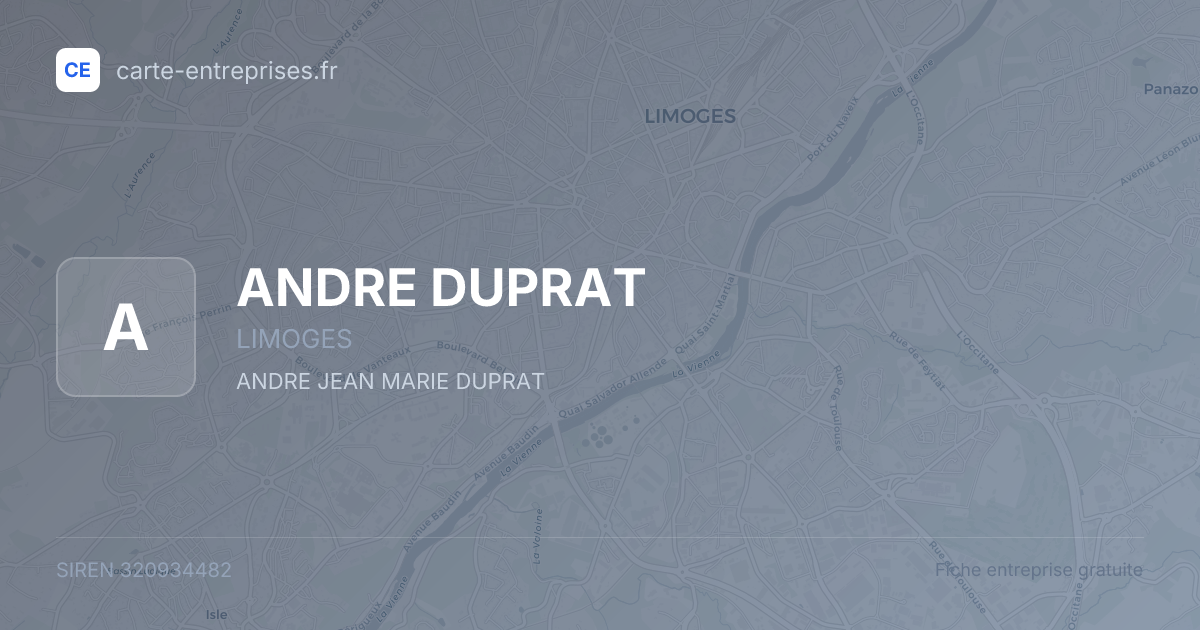 ANDRE DUPRAT — 320934482 — fiche entreprise
