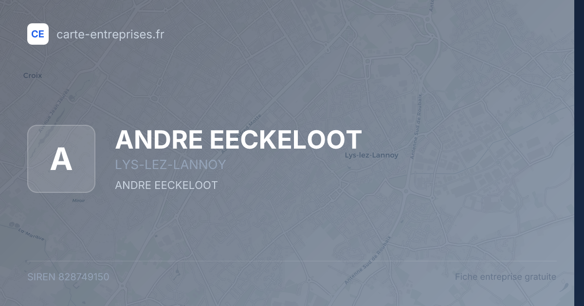 ANDRE EECKELOOT — 828749150 — fiche entreprise