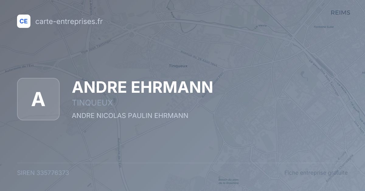 ANDRE EHRMANN — 335776373 — fiche entreprise