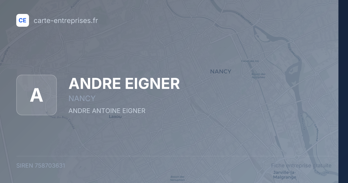 ANDRE EIGNER — 758703631 — fiche entreprise