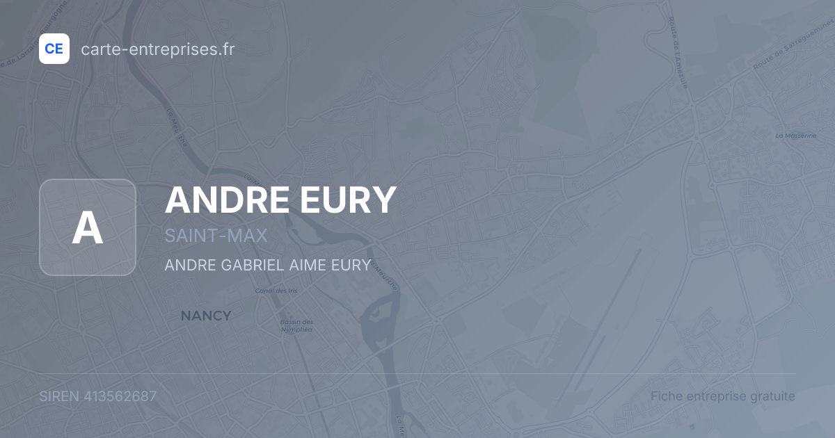 ANDRE EURY — 413562687 — fiche entreprise