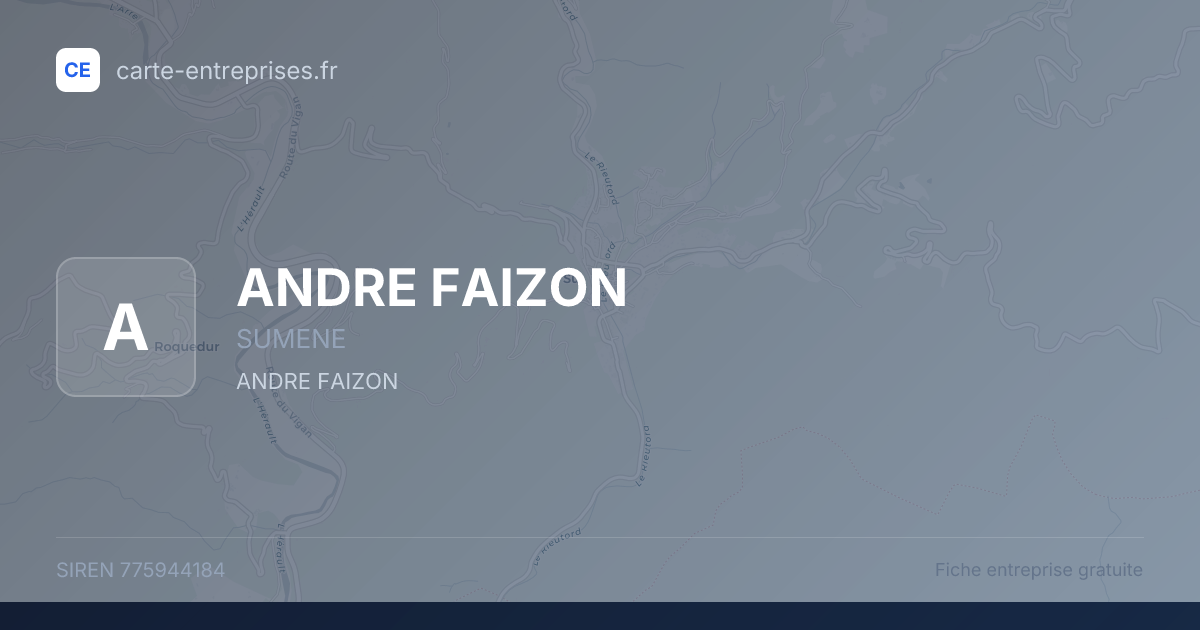 ANDRE FAIZON — 775944184 — fiche entreprise