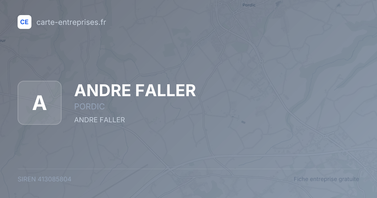 ANDRE FALLER — 413085804 — fiche entreprise