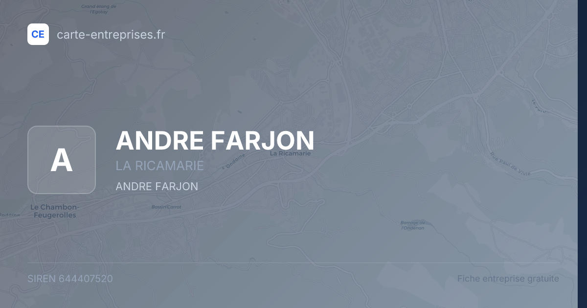 ANDRE FARJON — 644407520 — fiche entreprise