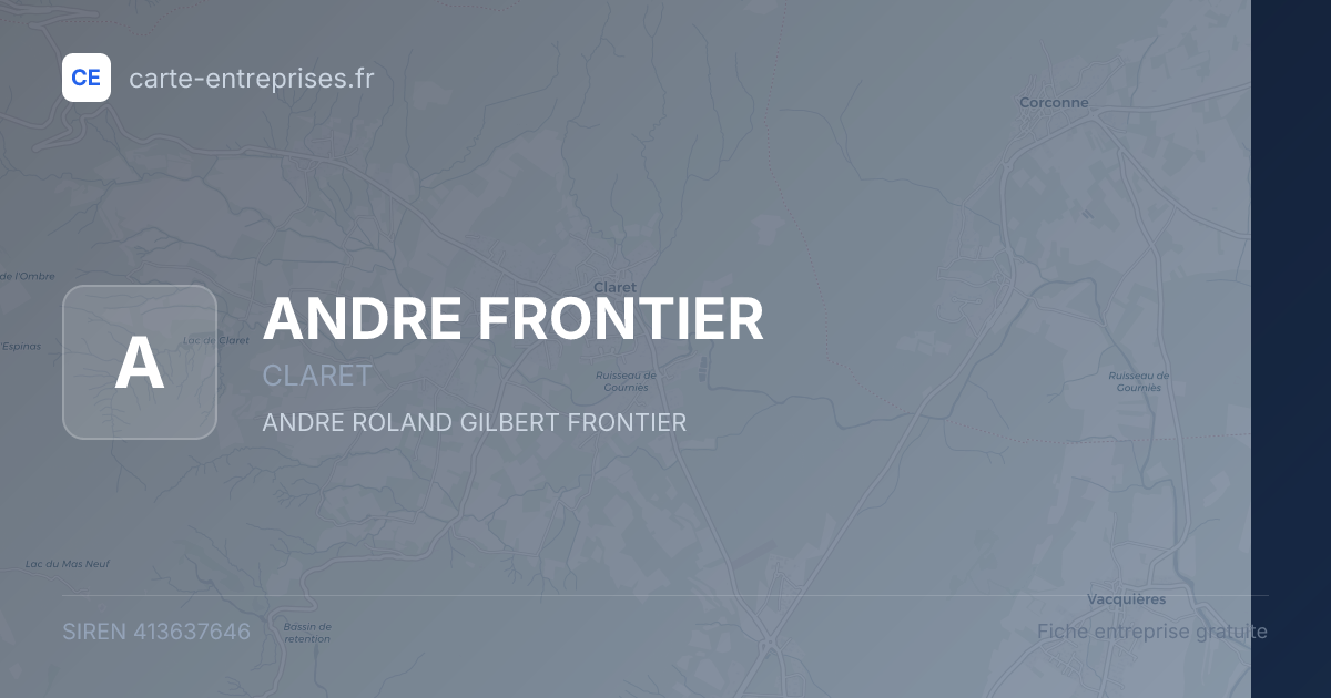 ANDRE FRONTIER — 413637646 — fiche entreprise