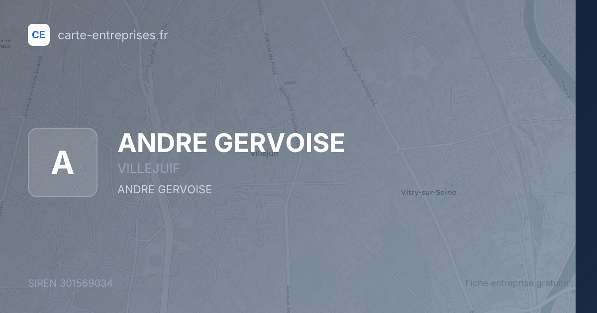 ANDRE GERVOISE — 301569034 — fiche entreprise