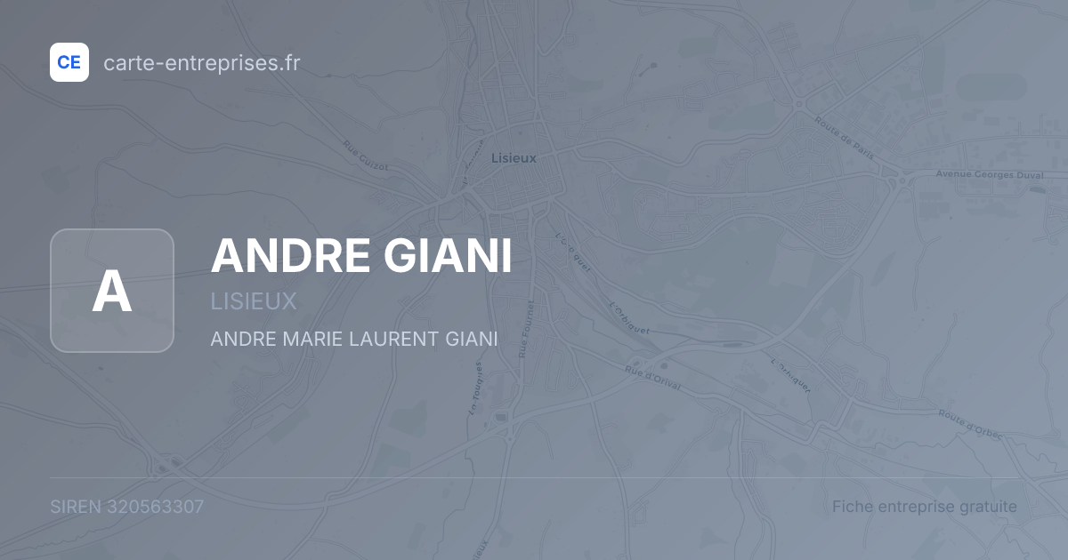 ANDRE GIANI — 320563307 — fiche entreprise