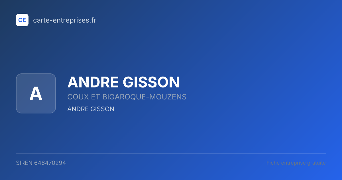 ANDRE GISSON — 646470294 — fiche entreprise