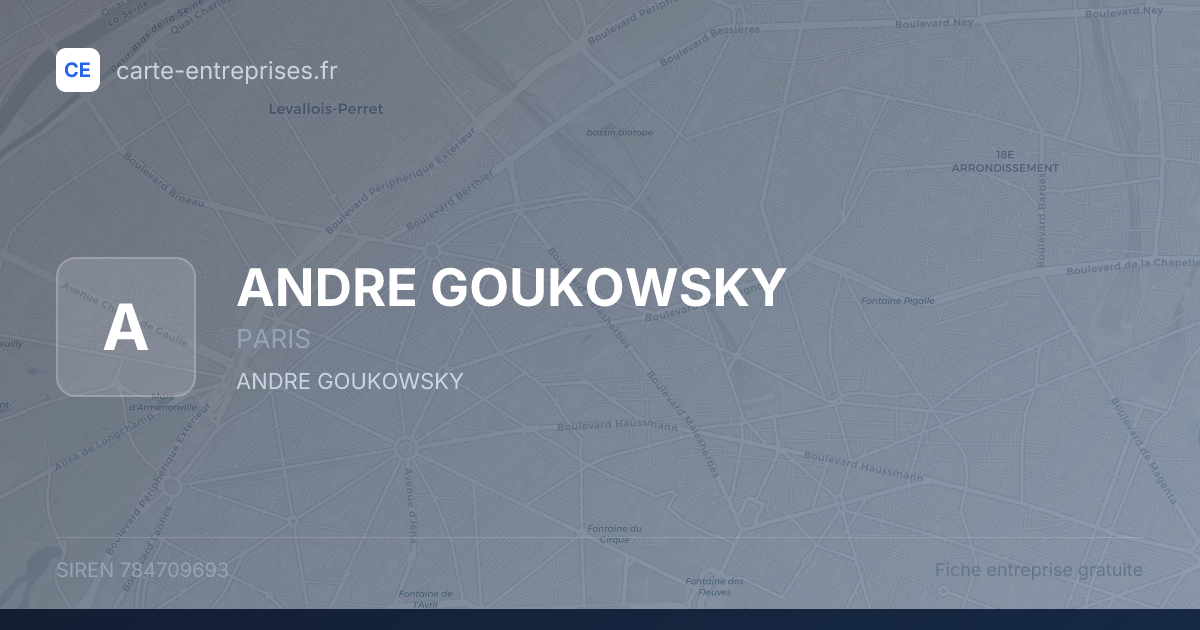 ANDRE GOUKOWSKY — 784709693 — fiche entreprise