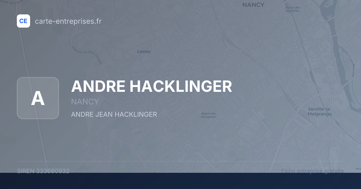 ANDRE HACKLINGER — 333680932 — fiche entreprise
