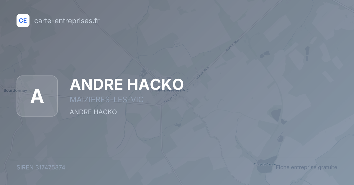 ANDRE HACKO — 317475374 — fiche entreprise