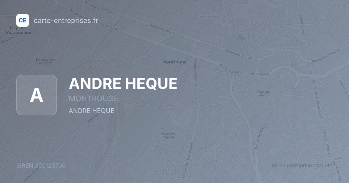 ANDRE HEQUE — 320123706 — fiche entreprise