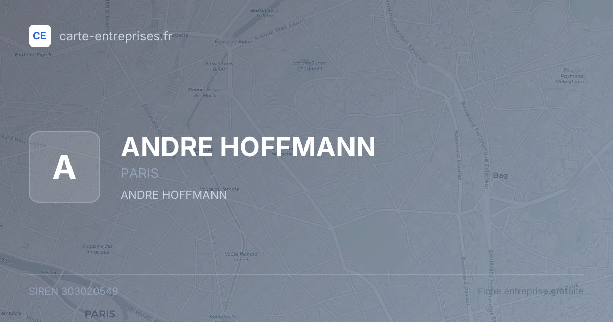 ANDRE HOFFMANN — 303020549 — fiche entreprise