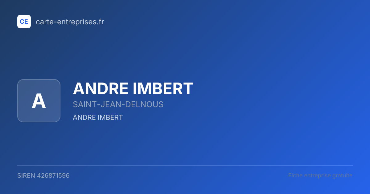 ANDRE IMBERT — 426871596 — fiche entreprise