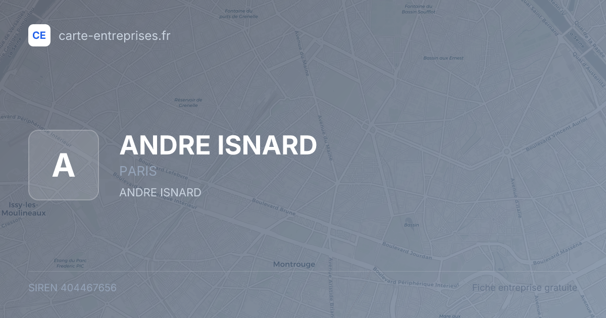 ANDRE ISNARD — 404467656 — fiche entreprise