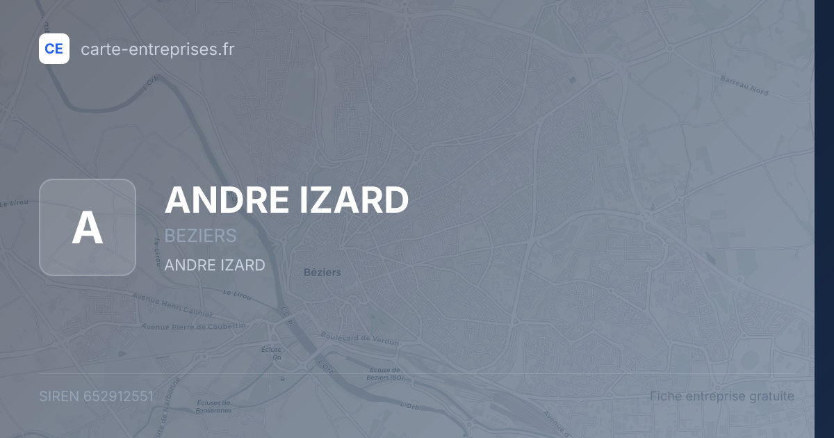 ANDRE IZARD — 652912551 — fiche entreprise