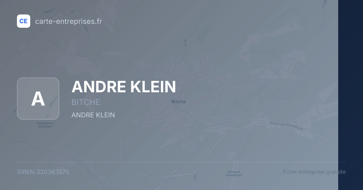 ANDRE KLEIN — 320363575 — fiche entreprise