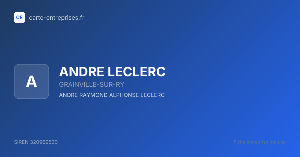 ANDRE LECLERC — 320969520 — fiche entreprise