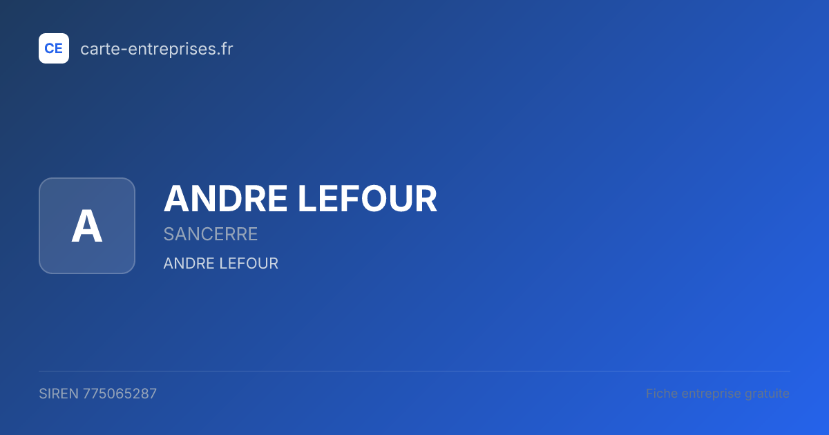 ANDRE LEFOUR — 775065287 — fiche entreprise