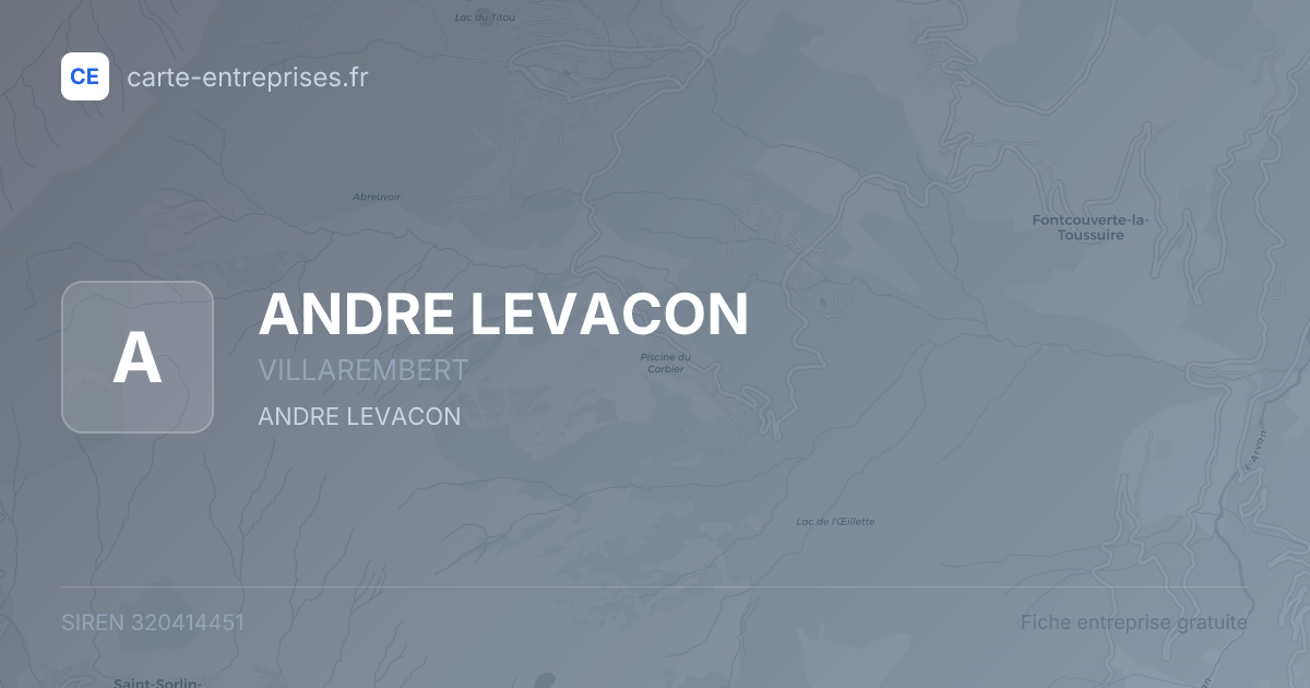 ANDRE LEVACON — 320414451 — fiche entreprise