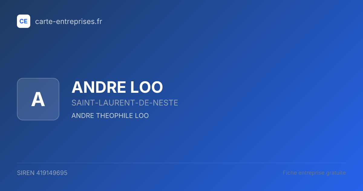 ANDRE LOO — 419149695 — fiche entreprise