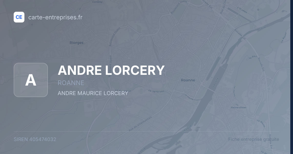 ANDRE LORCERY — 405474032 — fiche entreprise