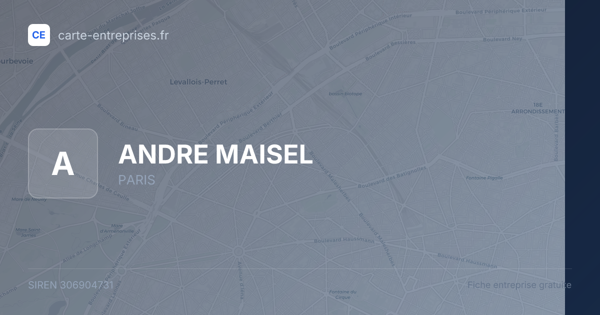 ANDRE MAISEL — 306904731 — fiche entreprise