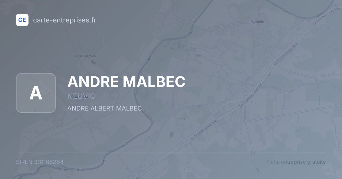 ANDRE MALBEC — 331166264 — fiche entreprise