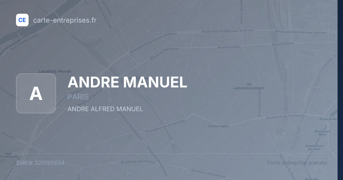 ANDRE MANUEL — 320195654 — fiche entreprise