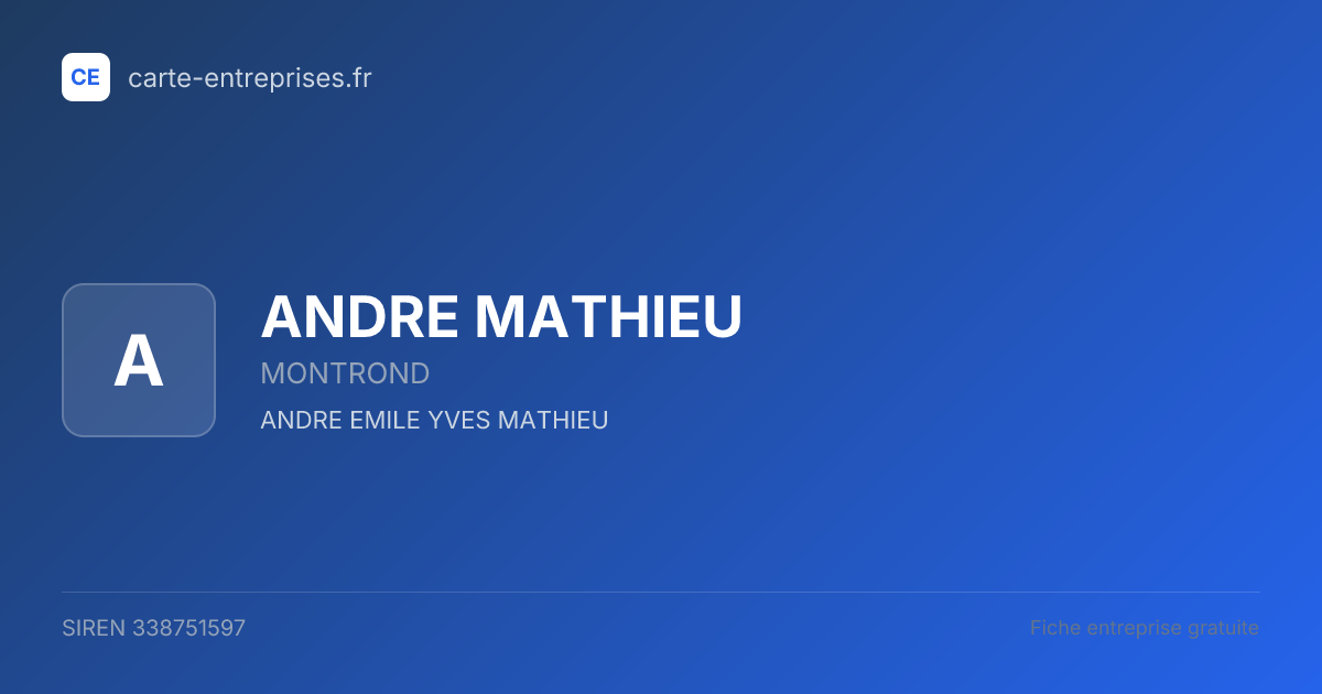 ANDRE MATHIEU — 338751597 — fiche entreprise