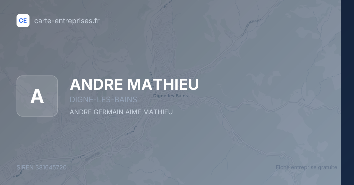 ANDRE MATHIEU — 381645720 — fiche entreprise