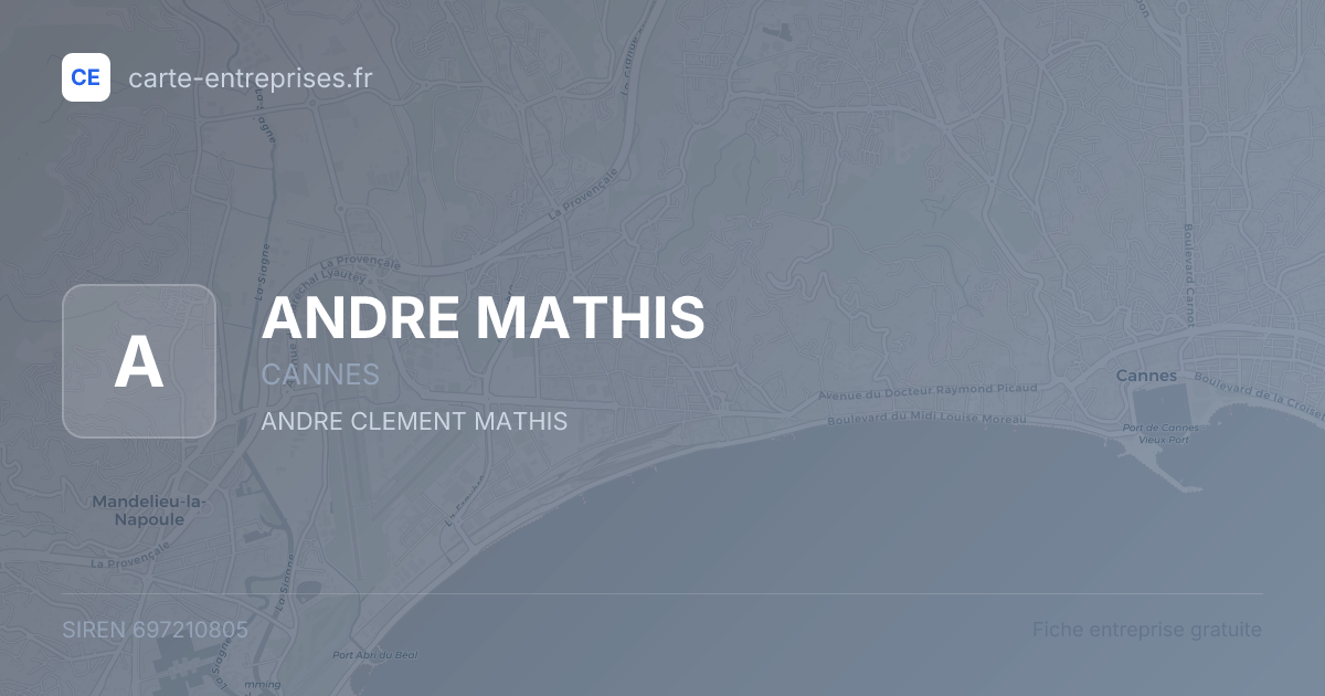 ANDRE MATHIS — 697210805 — fiche entreprise