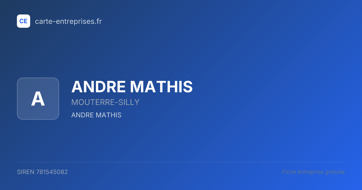 ANDRE MATHIS — 781545082 — fiche entreprise