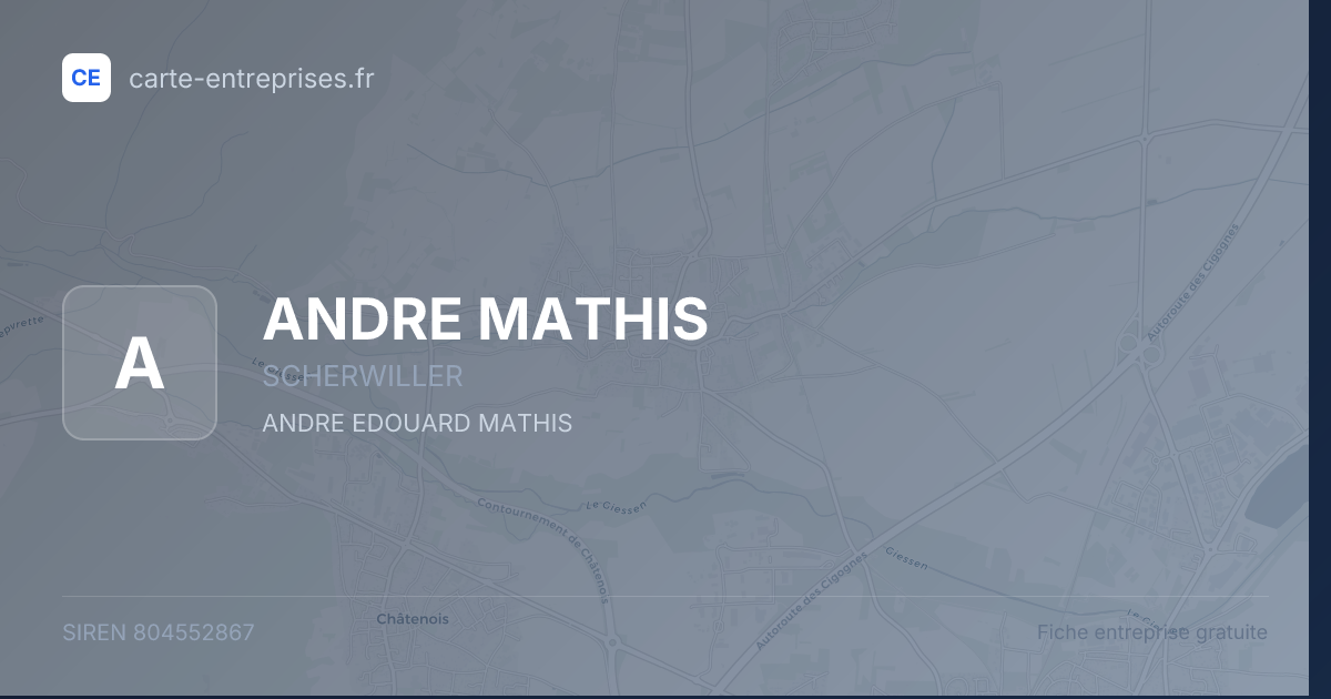 ANDRE MATHIS — 804552867 — fiche entreprise