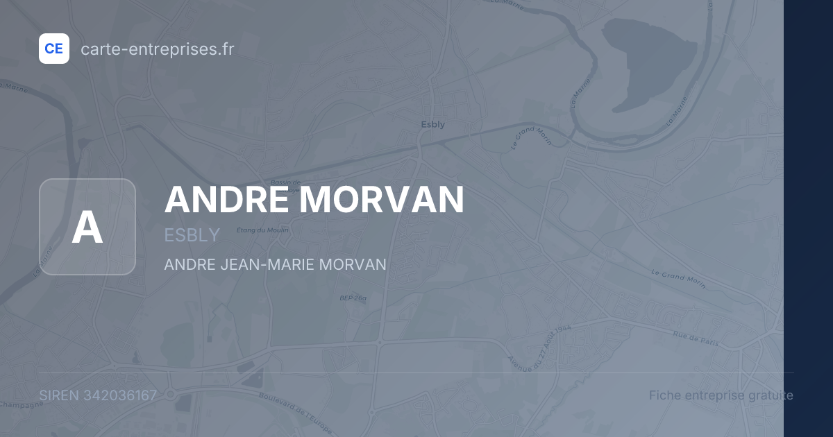 ANDRE MORVAN — 342036167 — fiche entreprise