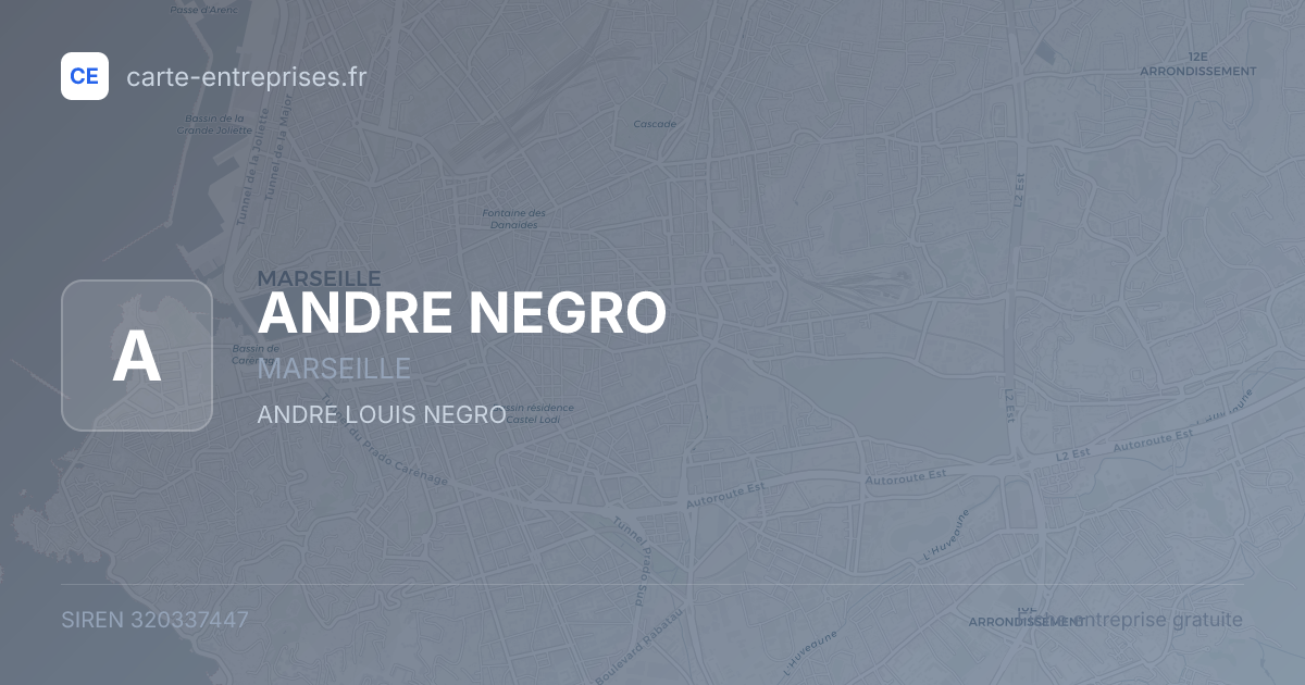 ANDRE NEGRO — 320337447 — fiche entreprise