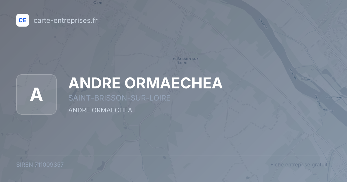 ANDRE ORMAECHEA — 711009357 — fiche entreprise