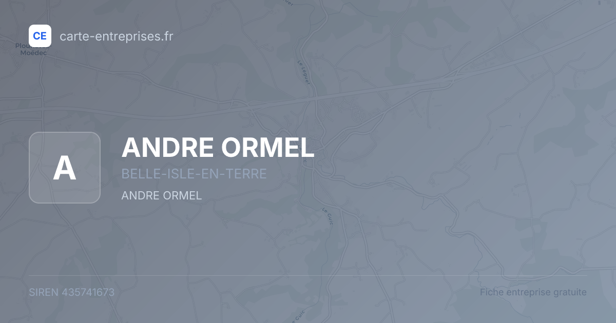 ANDRE ORMEL — 435741673 — fiche entreprise