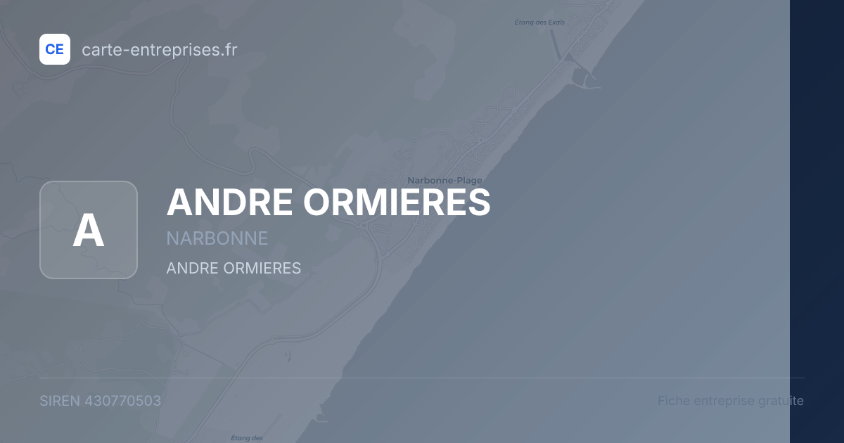 ANDRE ORMIERES — 430770503 — fiche entreprise