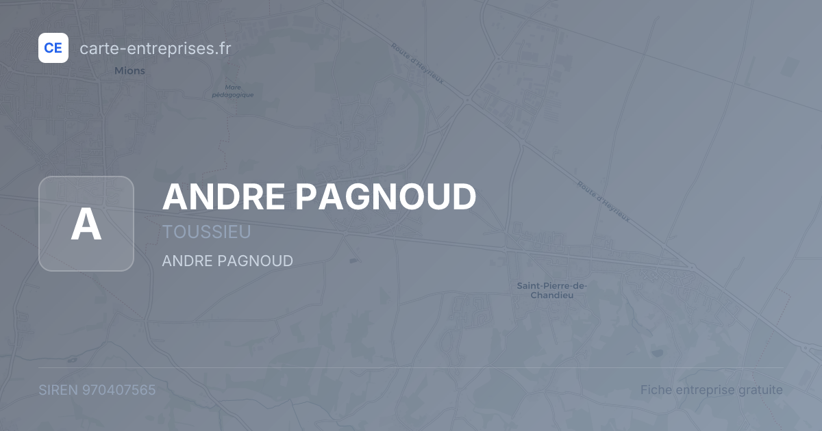 ANDRE PAGNOUD — 970407565 — fiche entreprise