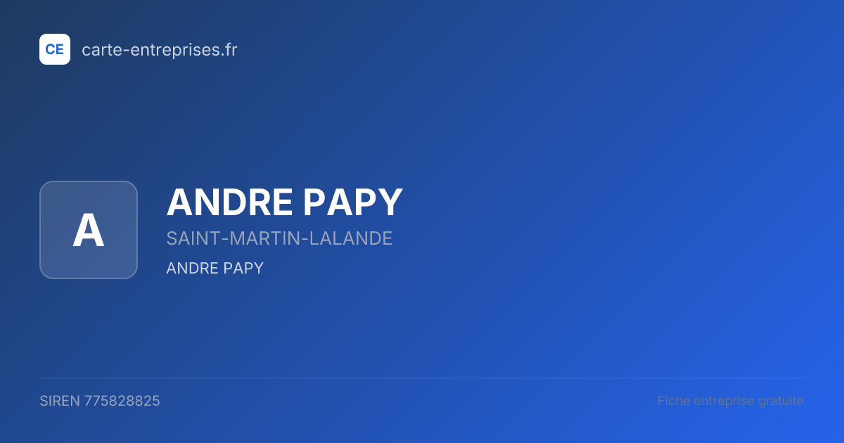 ANDRE PAPY — 775828825 — fiche entreprise