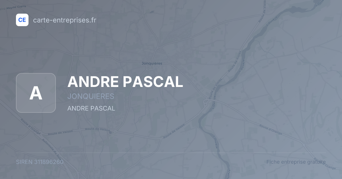 ANDRE PASCAL — 311896260 — fiche entreprise