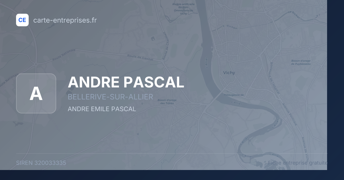 ANDRE PASCAL — 320033335 — fiche entreprise