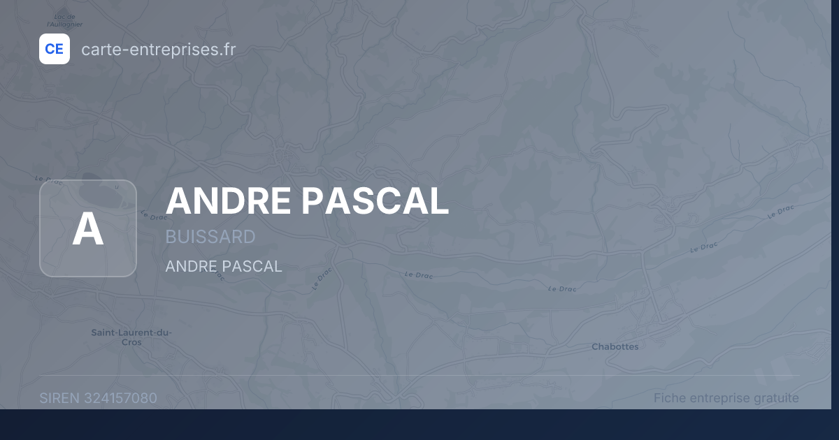ANDRE PASCAL — 324157080 — fiche entreprise