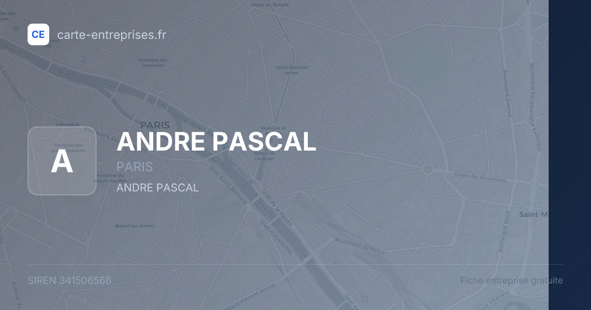 ANDRE PASCAL — 341506566 — fiche entreprise