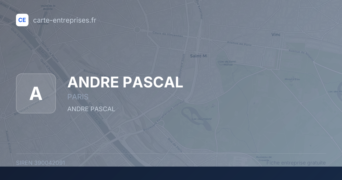 ANDRE PASCAL — 390042091 — fiche entreprise
