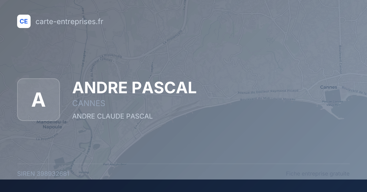 ANDRE PASCAL — 398932681 — fiche entreprise